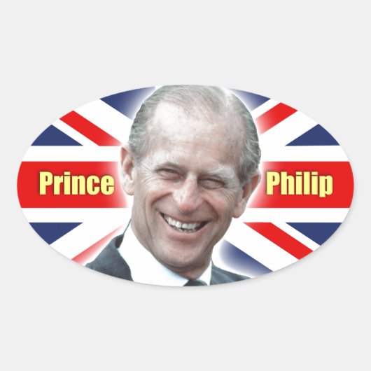 HRH Prince Philip - Super! Ovaler Aufkleber (Vorderseite)