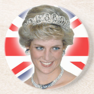 HRH Princess Diana Union Jack Sandstein Untersetzer
