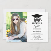 Hright Future Sonnenbrille Girl Foto Abschluss Einladung (Vorderseite)
