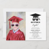 Hright Future Sonnenbrille Junge Foto Abschluss Einladung (Vorderseite)