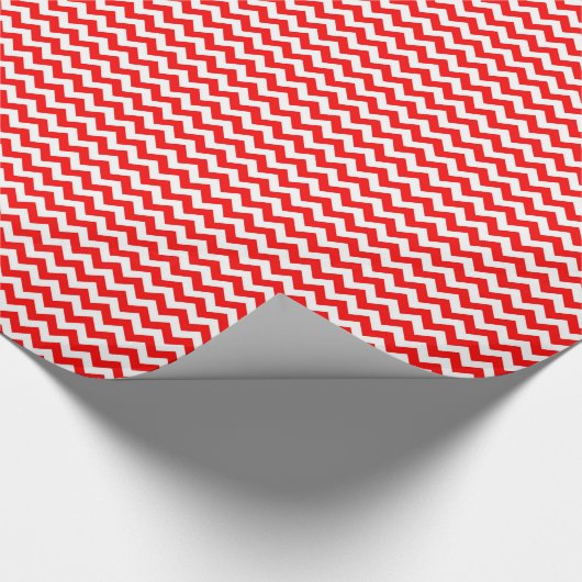 Hright Red White Chevron Zig Zag Muster Geschenkpapier (Ecke)