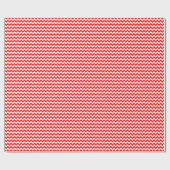 Hright Red White Chevron Zig Zag Muster Geschenkpapier (Flach)