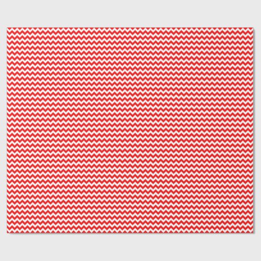 Hright Red White Chevron Zig Zag Muster Geschenkpapier (Flach)