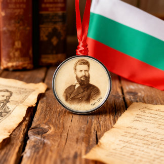 Hristo Botev Vintage-Porträt Bulgarischer Patriot Ornament Aus Metall