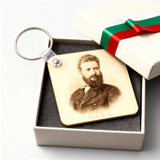 Hristo Botev Vintage-Porträt Bulgarischer Patriot Schlüsselanhänger