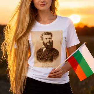 Hristo Botev Vintage-Porträt Bulgarischer Patriot Tri-Blend Shirt