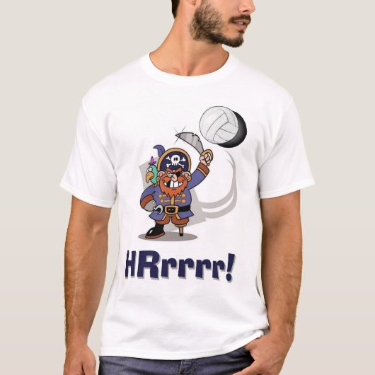 HRrrrr! Pirat und Ball des Volleyball-grafischer T-Shirt (Vorderseite)