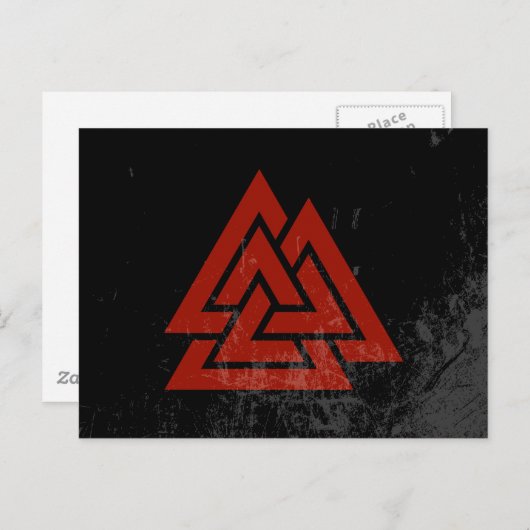 Hrungnir's Heart (rot & schwarz grunge) Postkarte (Vorne/Hinten)