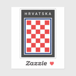 Hrvatska Checker Blue Border Aufkleber
