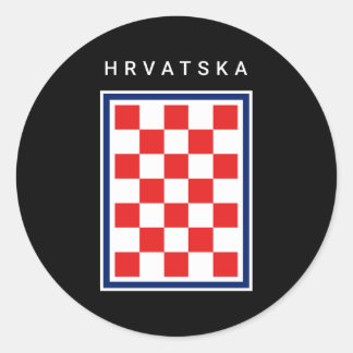 Hrvatska Checker Blue Border Runder Aufkleber
