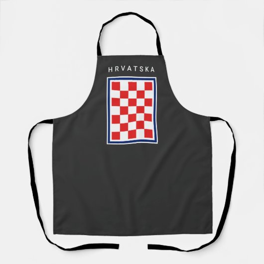Hrvatska Checker Blue Border Schürze (Vorderseite)