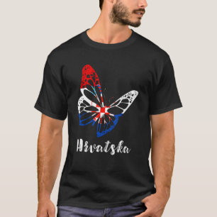 Hrvatska Croatia Butterfly Kroatischer Stolz Kroat T-Shirt