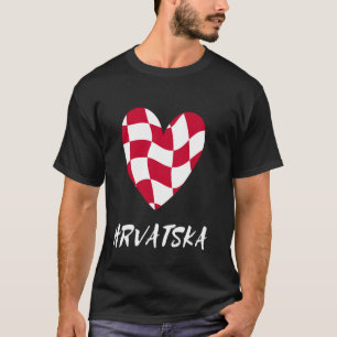 Hrvatska Croatia Proud Herz kroatische Flagge Prid T-Shirt