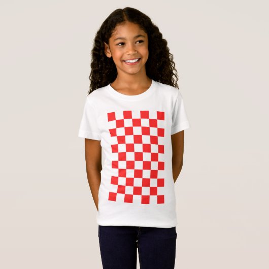 Hrvatska Croatia Red Squares T-Shirt (Vorne ganz)