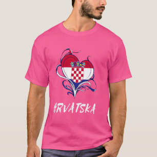 Hrvatska Heart Croatia Flagge Proud Kroatische Pri T-Shirt