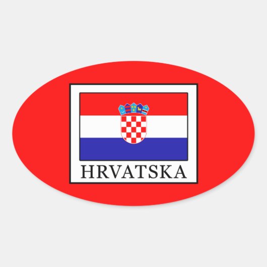 Hrvatska Ovaler Aufkleber (Vorderseite)