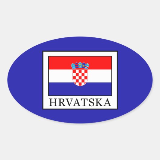 Hrvatska Ovaler Aufkleber (Vorderseite)