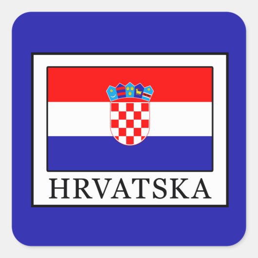 Hrvatska Quadratischer Aufkleber (Vorderseite)