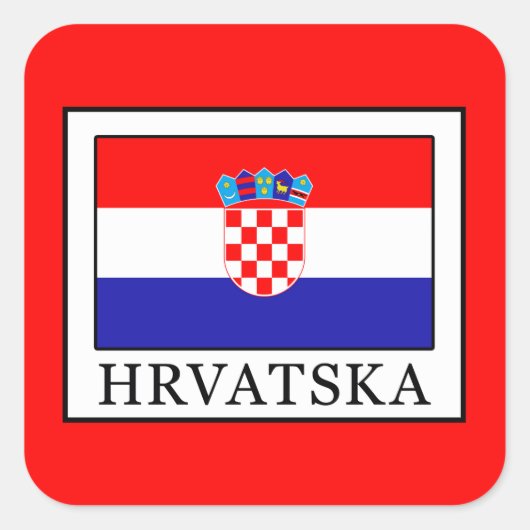 Hrvatska Quadratischer Aufkleber (Vorderseite)