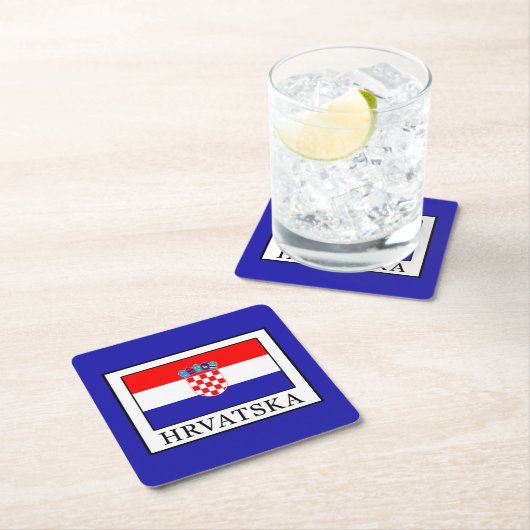 Hrvatska Rechteckiger Pappuntersetzer (Vor Ort)