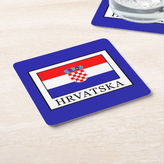 Hrvatska Rechteckiger Pappuntersetzer (angewinkelt)