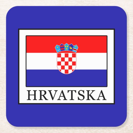 Hrvatska Rechteckiger Pappuntersetzer (Vorderseite)