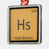 Hs - Hash Browns Breakfast Chemistry Symbol Ornament Aus Metall (Links)