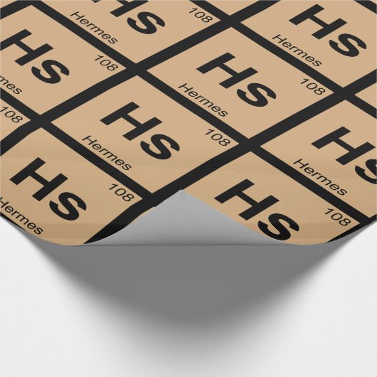 Hs - Hermes God Chemistry Periodisches Tabellensym Geschenkpapier (Ecke)
