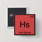 Hs - Hot Sauce Chemistry Element Symbol Funny T-Sh Button (Vorne & Hinten)