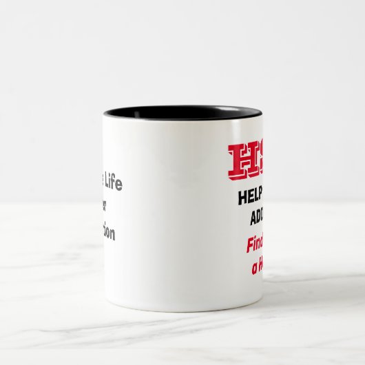 "HSA - Hilfe Selfie Addicts - Finden sie ein Hobby Zweifarbige Tasse (Mittel)