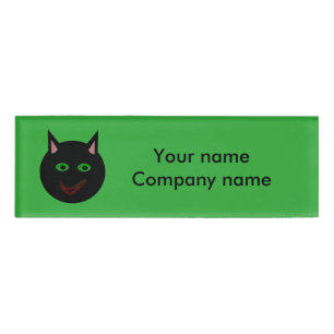 Hslloween Black Cat Personalisiert Name Tag Namenschild