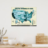 HSUS Shelter Ausgaben durch Staat Poster (Küche)