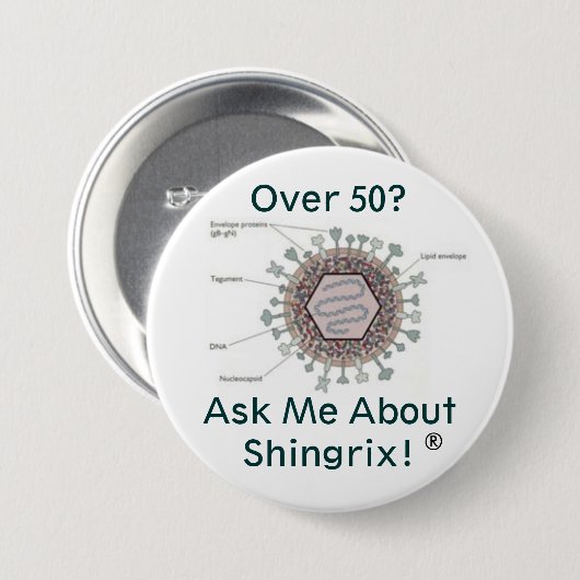 hsv1struktur, über 50? Frag mir von Shingrix! Button (Vorne & Hinten)