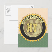 HT ABZEICHEN HISTOTECHNICIAN HISTOLOGY TECH LOGO POSTKARTE (Vorne/Hinten)