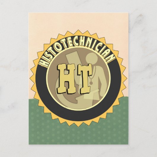 HT ABZEICHEN HISTOTECHNICIAN HISTOLOGY TECH LOGO POSTKARTE (Vorderseite)