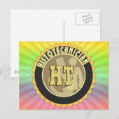 HT ABZEICHEN HISTOTECHNICIAN HISTOLOGY TECH LOGO POSTKARTE (Vorne/Hinten)