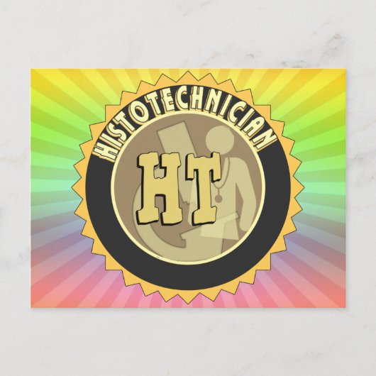 HT ABZEICHEN HISTOTECHNICIAN HISTOLOGY TECH LOGO POSTKARTE (Vorderseite)