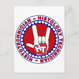 HT HISTOTECHNICIAN HISTOLOGY TECH LIEBE LOGO ASL POSTKARTE