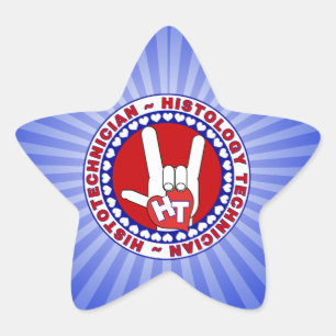 HT HISTOTECHNICIAN HISTOLOGY TECH LIEBE LOGO ASL Stern-Aufkleber