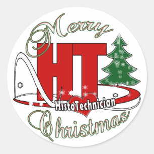 HT MERRY CHRISTMAS HISTO TECHNICIAN RUNDER AUFKLEBER