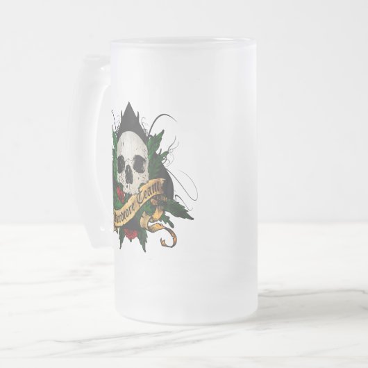 Ht-Schädel der Spaten-FarbTasse - Dr. Vendetta Mattglas Bierglas (Vorderseite Links)