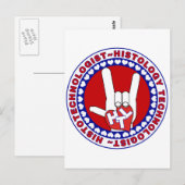 HTC HISTOTECHNOLOGIST SPECIALIST LOGO ROUND LABRAD POSTKARTE (Vorne/Hinten)