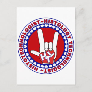 HTC HISTOTECHNOLOGIST SPECIALIST LOGO ROUND LABRAD POSTKARTE