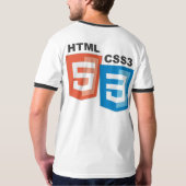 HTML5 CSS3 Logos (kleine vordere große Rückseite) T-Shirt (Rückseite)