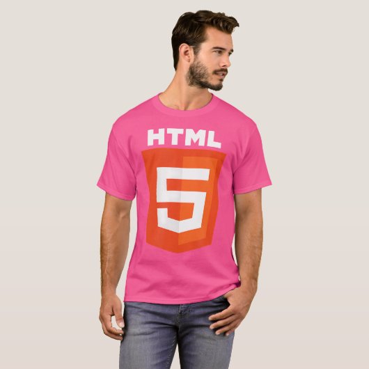 Html5 Html Logo Web Programmer Nerd Funny Computer T-Shirt (Vorne ganz)