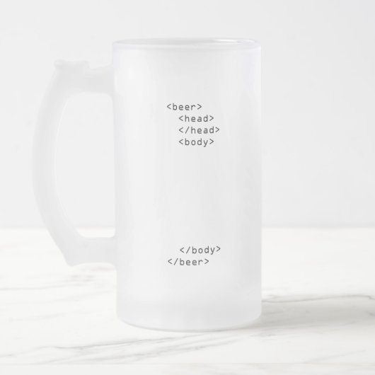 HTML-Bier-Tasse Mattglas Bierglas (Links)