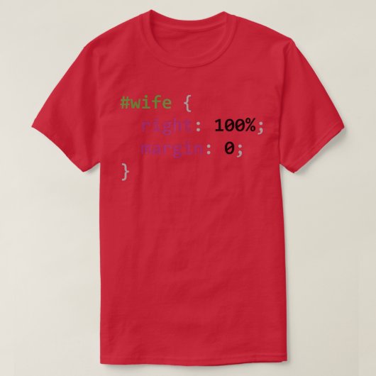 Html Css Wife Is Right 2784 T-Shirt (Design vorne)