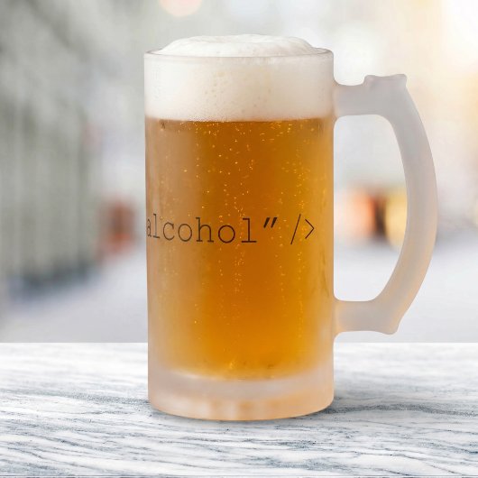 HTML-Eingabe Alkohol - Webentwickler-Witz Mattglas Bierglas