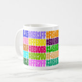 HTML-FarbTasse. (Hexe RGB-Farbspezifikt.) Kaffeetasse (Vorderseite Links)