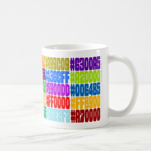 HTML-FarbTasse. (Hexe RGB-Farbspezifikt.) Kaffeetasse